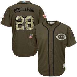 Cincinnati Reds #28 Anthony DeSclafani Green Salute to Service Stitched Baseball Jersey Jiasu