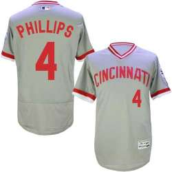 Cincinnati Reds #4 Brandon Phillips Gray Cooperstown Collection Flexbase Stitched Jersey DingZhi