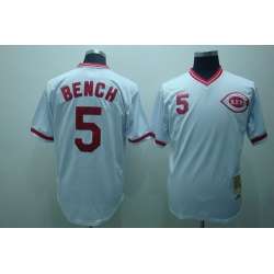 Cincinnati Reds #5 Johnny Bench white Jerseys