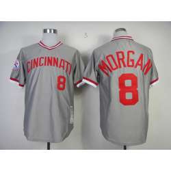 Cincinnati Reds #8 Joe Morgan Gray Throwback Jerseys