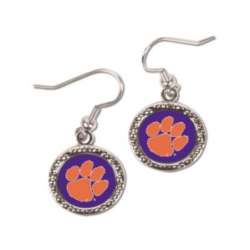 Clemson Tigers Earrings Round Style