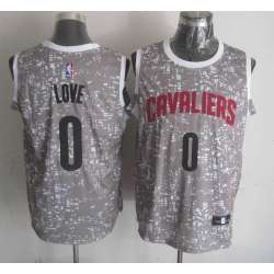 Cleveland Cavaliers #0 Kevin Love Gray City Luminous Stitched Jersey