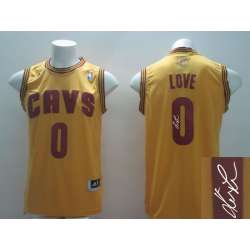 Cleveland Cavaliers #0 Love Revolution 30 Swingman Yellow Signature Edition Jerseys