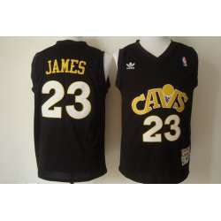 Cleveland Cavaliers #23 LeBron James CAVS Black Swingman Throwback Jerseys