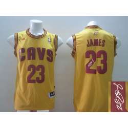 Cleveland Cavaliers #23 LeBron James Swingman Yellow Signature Edition Jerseys