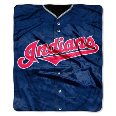 Cleveland Indians Blanket 50x60 Raschel Jersey Design