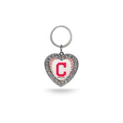 Cleveland Indians Bling Rhinestone Heart Keychain