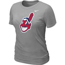 Cleveland Indians Heathered Nike L.Grey Blended Women\'s T-Shirt