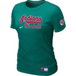 Cleveland Indians L.Green Nike Women\'s Short Sleeve Practice T-Shirt