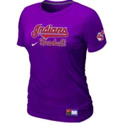 Cleveland Indians Purple Nike Women\'s Short Sleeve Practice T-Shirt