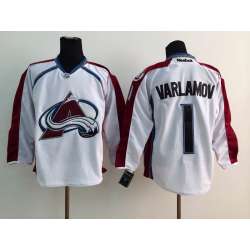 Colorado Avalanche #1 Semyon Varlamov White Jerseys