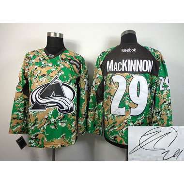 Colorado Avalanche #29 Nathan Mackinnon 2014 Camo Signature Edition Jerseys