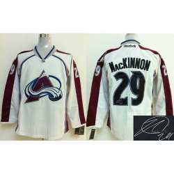 Colorado Avalanche #29 Nathan Mackinnon White Signature Edition Jerseys