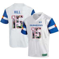 Colorado State Rams 15 Collin Hill White Fashion College Football Jersey Dyin