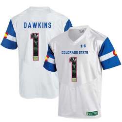 Colorado State Rams 1 Dalyn Dawkins White Fashion College Football Jersey Dyin