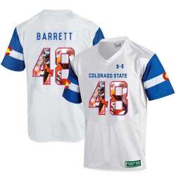 Colorado State Rams 48 Shaquil Barrett White Fashion College Football Jersey Dyin