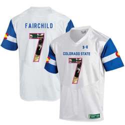 Colorado State Rams 7 Steve Fairchild White Fashion College Football Jersey Dyin