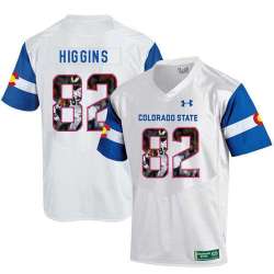 Colorado State Rams 82 Rashard Higgins White Fashion College Football Jersey Dyin