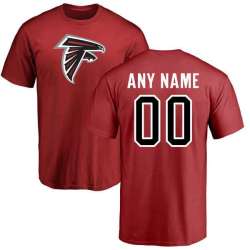 Customized Atlanta Falcons Red Design Your Own Navy Blue Men's Short Sleeve Fitted T-Shirt