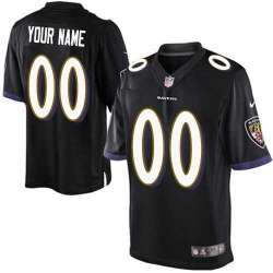 Customized Men Baltimore Ravens Black Team Color Nike Game Stitched Jersey