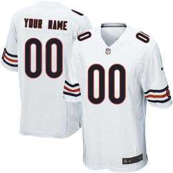 Customized Men Chicago Bears White Team Color Nike Game Stitched Jersey