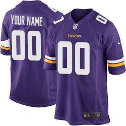 Customized Men Minnesota Vikings Purple Team Color Nike Game Stitched Jersey
