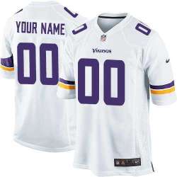 Customized Men Minnesota Vikings White Team Color Nike Game Stitched Jersey