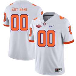 Customized Men\'s Clemson Tigers White Nike College Football Jersey