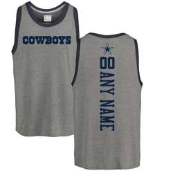 Customized Men's Dallas Cowboys NFL Pro Line by Fanatics Branded Personalized Backer Tri-Blend Tank Top - Ash
