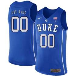 Customized Men's Duke Blue Devils Blue Nike College Basketball Jersey