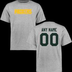 Customized Men's Green Bay Packers Design Your Own LightGray Fitted T-Shirt