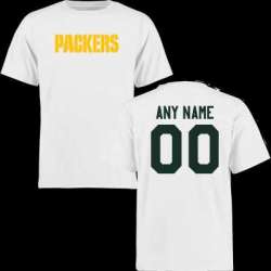 Customized Men's Green Bay Packers Design Your Own White Fitted T-Shirt