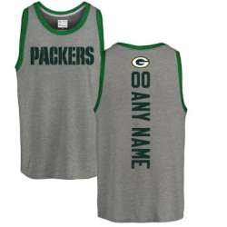 Customized Men\'s Green Bay Packers NFL Pro Line by Fanatics Branded Personalized Backer Tri-Blend Tank Top - Ash