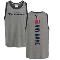 Customized Men's Houston Texans NFL Pro Line by Fanatics Branded Personalized Backer Tri-Blend Tank Top - Ash