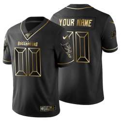 Customized Men's Nike Buccaneers Black Golden Limited NFL 100th Season Jersey