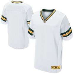 Customized Men\'s Nike Green Bay Packers White Gold Elite Stitched Jersey