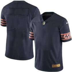 Customized Men's Nike Limited Chicago Bears Navy Gold Color Rush Stitched Jersey