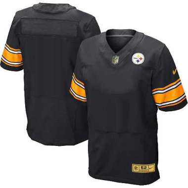 Customized Men's Nike Pittsburgh Steelers Black Gold Elite Stitched Jersey
