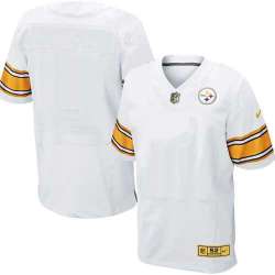 Customized Men's Nike Pittsburgh Steelers White Gold Elite Stitched Jersey