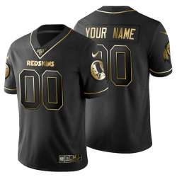 Customized Men's Nike Redskins Black Golden Limited NFL 100th Season Jersey