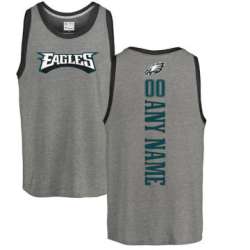 Customized Men's Philadelphia Eagles NFL Pro Line by Fanatics Branded Personalized Backer Tri-Blend Tank Top - Ash