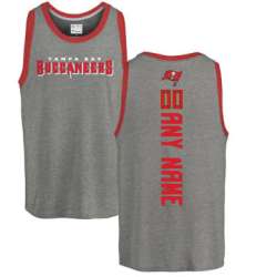 Customized Men's Tampa Bay Buccaneers NFL Pro Line by Fanatics Branded Personalized Backer Tri-Blend Tank Top - Ash