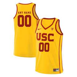Customized Men\'s USC Trojans Yellow Basketball Jersey