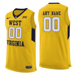 Customized Men's West Virginia Mountaineers Yellow College Basketball Jersey