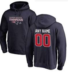 Customized Printed Men's New England Patriots Pro Line by Fanatics Branded Super Bowl LI Champions Personalized Pullover Hoodie Navy