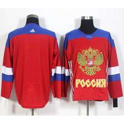 Customized Team Russia Blank Red 2016 World Cup of Hockey Olympics Game Men's Stitched NHL Jersey