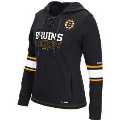 Customized Women Bruins Black All Stitched Hooded Sweatshirt