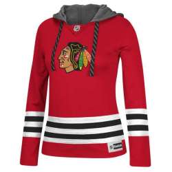 Customized Women Chicago Blackhawks Any Name & Number Red Stitched Hockey Hoodie