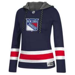 Customized Women New York Rangers Any Name & Number Navy Blue Blue Stitched Hockey Hoodie