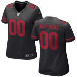 Customized Women Nike San Francisco 49ers Black Game Jersey